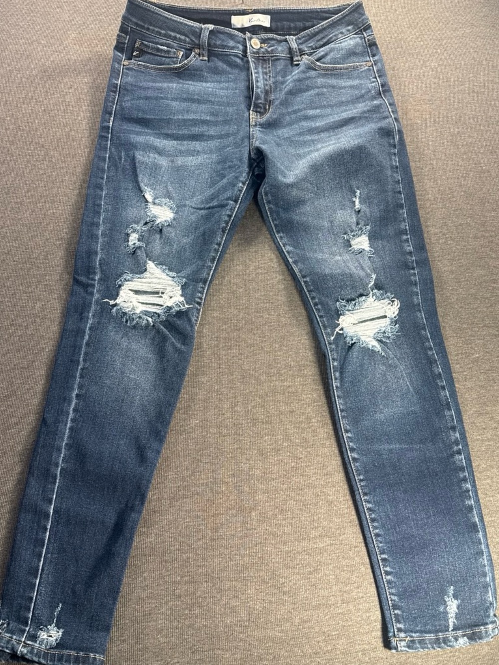 KanCan Distressed Skinny Jeans in Medium Blue Wash